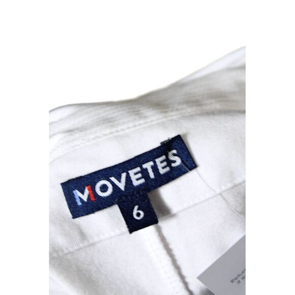 Movetes Womens Solid White Bamboo Blend V-neck Sleeveless Blouse Top Size 6 - Picture 6 of 6